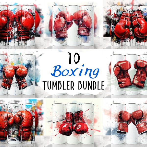 Boxing Tumbler Wrap Bundle, 20oz Tumbler Wrap, Sport Tumbler Wrap, Straight & Tapered Tumbler Wrap, Boxing Gloves Design, Boxing Sublimation