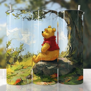 Winnie The Pooh Tumbler, Winnie The Pooh Sublimation, 20oz Straight & Tapered Tumbler Wrap, Sublimation Tumbler, Kids Tumbler Wrap
