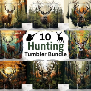 10 Hunting Tumbler Wrap Bundle, Deer Hunting Tumbler Wrap, Hunting Sublimation PNG, Straight & Tapered Tumbler Wrap, Buck Sublimation