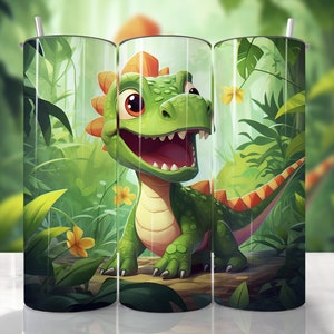 Dziecięcy Tumbler Wrap Dinosaur, 20oz Tumbler Wrap, Prosta i zwężana folia Tumbler Wrap Png, Chłopięcy Tumbler Wrap, Sublimacja Dinosaur, Wzór Dinosaur