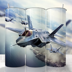 Fighter Jet Tumbler Tumbler Wrap, Air Force Tumbler Wrap, Aviation Sublimation, Military Plane, Straight & Tapered Tumbler Wrap PNG