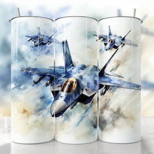 Fighter Jet Tumbler Tumbler Wrap, Air Force Tumbler Wrap, Aviation Sublimation, Military Plane, Straight & Tapered Tumbler Wrap