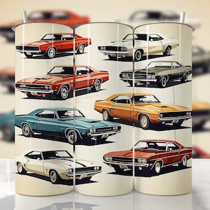 Vintage Car Tumbler Wrap, Classic Car Tumbler Wrap, Car Sublimation, Straight & Tapered Tumbler, Car Lover Tumbler, Muscle Car Tumbler PNG