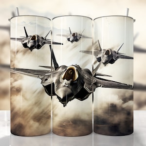 Fighter Jet Tumbler Tumbler Wrap PNG, Air Force Tumbler Wrap, Straight & Tapered Tumbler Wrap, Aviation Sublimation, Military Plane