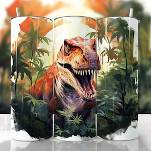Opakowanie na kubek z dinozaurem, bezszwowe opakowanie na kubek, akwarelowy dinozaur, proste i stożkowe opakowanie na kubek, Dinozaur Png, opakowanie na kubek dla chłopców Png