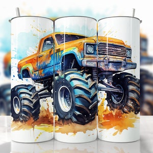 Monster Truck Tumbler Wrap, Seamless Monster Tumbler Png, Straight & Tapered Tumbler Wrap,  Truck Sublimation Tumbler, Truck Tumbler Wrap