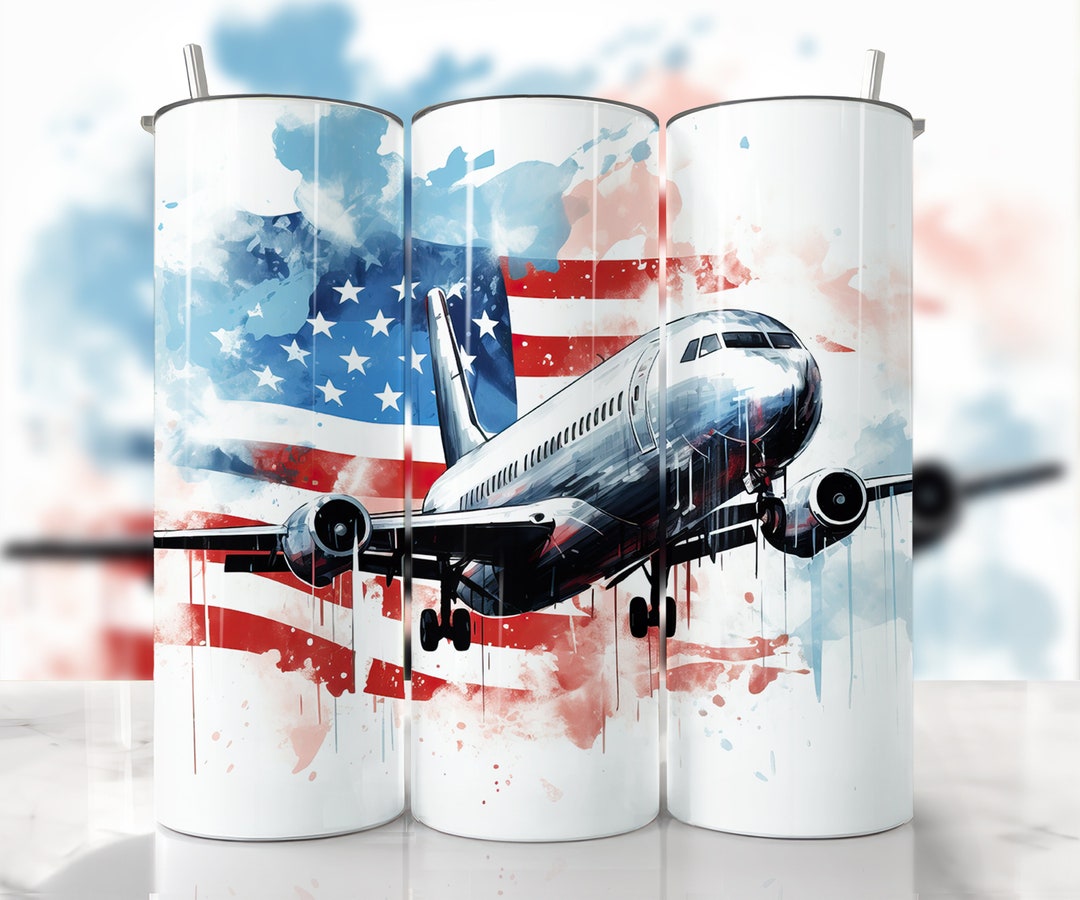 Airplane Tumbler Wrap, Pilot Tumbler Wrap, American Tumbler Wrap