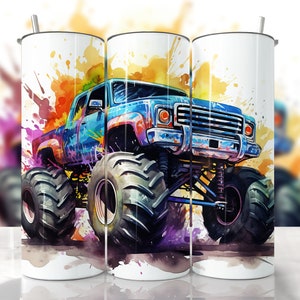 Monster Truck Tumbler Wrap, Seamless Monster Tumbler, Straight & Tapered Tumbler Wrap, Truck Tumb,er Wrap, Truck Sublimation Tumbler Png