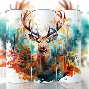 Hunting Tumbler Wrap, Alcohol Ink Hunting Sublimation PNG, Deer Hunting Tumbler Wrap, Buck Hunting Sublimation, Straight & Tapered Tumbler