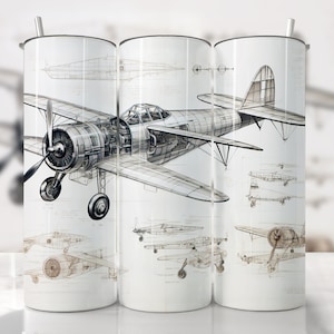 Airplane Tumbler Wrap, Pilot Tumbler Wrap PNG, Plane Lover Tumbler Wrap, Airplane PNG, Straight & Tapered Tumbler Wrap, Flying Plane