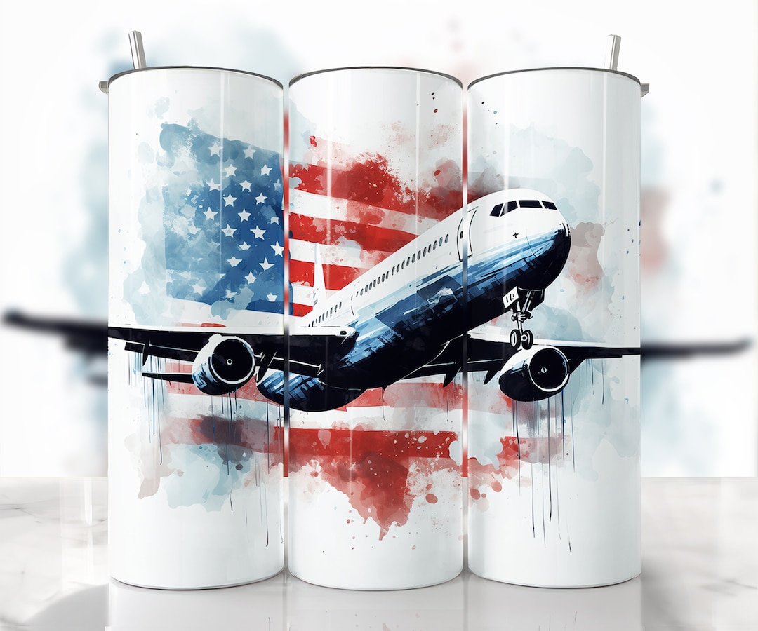 Airplane Tumbler Wrap Pilot Tumbler Wrap American Tumbler Etsy