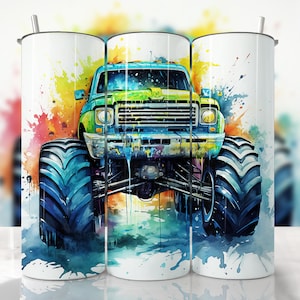 Monster Truck Tumbler Wrap, Seamless Monster Tumbler Png, Straight & Tapered Tumbler Wrap, Truck Sublimation Tumbler, Truck Tumbler Wrap Png