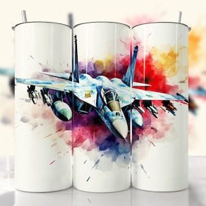 Fighter Jet Tumbler Tumbler Wrap, Aviation Sublimation, Air Force Tumbler Wrap, Military Plane Tumbler, Straight & Tapered Tumbler Wrap PNG