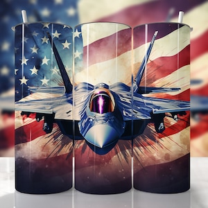 Fighter Jet Tumbler Tumbler Wrap, Amercia Tumbler PNG, Aviation Sublimation, Air Force Tumbler, Military Plane Tumbler, Straight & Tapered
