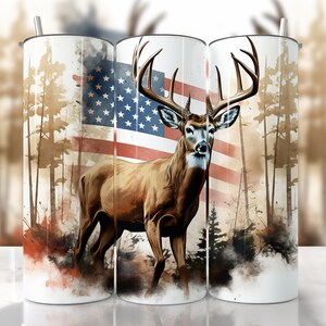 Hunting Tumbler Wrap, Deer Hunting Tumbler Wrap, American Hunting Sublimation, Straight & Tapered Tumbler Wrap, Buck Hunting Sublimation