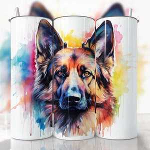 German Shepherd Tumbler Wrap, Seamless Tumbler Wrap, Dog Sublimation, Straight & Tapered Tumbler Png, Dog Mom Tumbler, Dog Tumbler Wrap