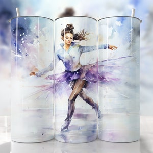 Figure Skating Seamless Tumbler Wrap, Figure Skating Sublimation, Figure Skating PNG, Straight & Tapered Tumbler Wrap, Ice Skating Tumbler