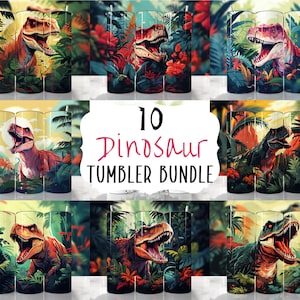 Zestaw Dinosaur Tumbler Wrap, 20oz Tumbler Wrap, Dinosaur Sublimation, Prosta i zwężana Tumbler Wrap, Chłopięca Tumbler Wrap, Dinosaur Png