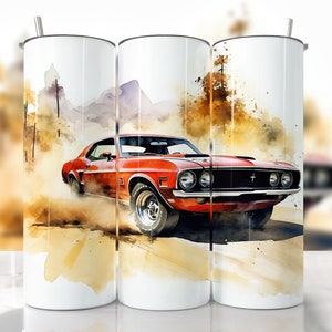 Muscle Car Tumbler Wrap, Vintage Car Tumbler, Straight & Tapered Tumbler Wrap, Car Sublimation, PNG Classic Car Tumbler, Car Lover Tumbler