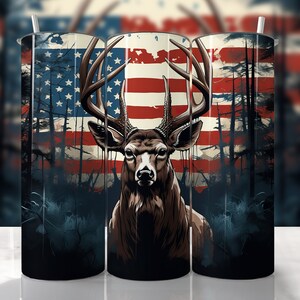 Hunting Tumbler Wrap, American Hunting Sublimation, Deer Hunting Tumbler Wrap, Straight & Tapered Tumbler Wrap, Buck Hunting Sublimation