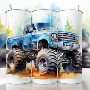 Monster Truck Tumbler Wrap Png, Seamless Monster Tumbler, Straight & Tapered Tumbler Wrap, Truck Sublimation Tumbler, Truck Tumbler Wrap