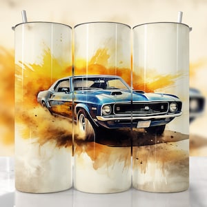 Muscle Car Tumbler Wrap, Vintage Car Tumbler, Straight & Tapered Tumbler Wrap, Car Sublimation, Classic Car Tumbler, PNG Car Lover Tumbler