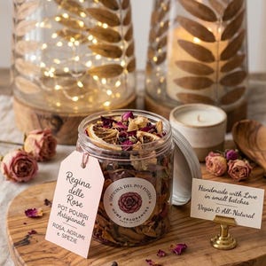 Regina delle Rose Artisanal Pot Pourri - Pot - Handgemaakt in Italië - Huisgeur