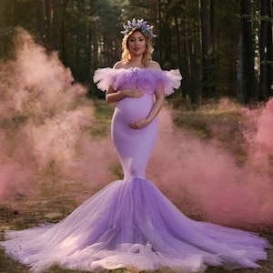 Chic Maternity Tulle Dress: Ideal for Capturing Special Moments. Elegant maternity dress for photo shoot. Maternity dress for babyshower