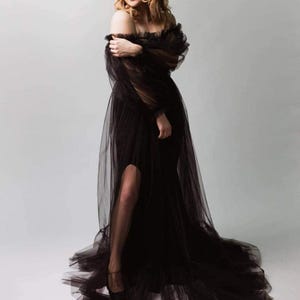 black lace dress for photoshoot Cora Maternity Photoshoot Dress