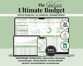 Annual & Monthly Ultimate Budget Weekly Biweekly Paycheck Budget Planner Template, Debt Payoff Calculator, Bill Calendar, Savings, 50 30 20