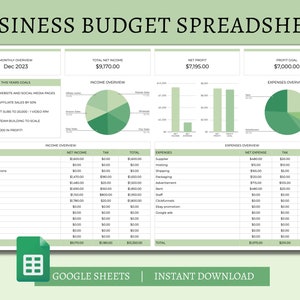 Spreadsheet zakelijk budget | Google Spreadsheets-spreadsheet zakelijke budgettering | Blad financiële planning | Sjabloon zakelijk financieel