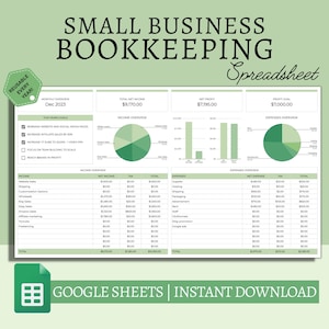 Small Business Bookkeeping Spreadsheet: Income & Expenses Tracker (Google Sheets)