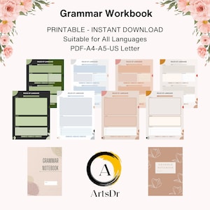 Language Learning Grammar Template Study Notebook for Language Learning for iPad Notes Printable Vocabulary Language Learning Grammar Notes
