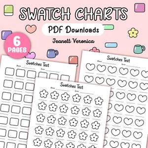 Printable Coloring Swatch Chart | Alcohol Marker Color Sheet | Instant Download PDF