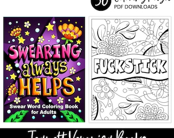 Swearing Always Helps | Swear Word Coloring Book | 30 printable Coloring Pages | Instant Download PDF