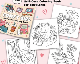Comfy Girl Self-Care Kleurplaten | 40 pagina's | Pdf direct downloaden
