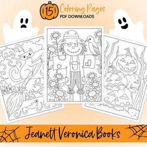 Halloween Coloring Pages for Kids, 15 Hand-Drawn Designs (PDF Download)