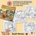 Cottage Friends Coloring Pages | Set Two 10 pages | Instant Download PDF