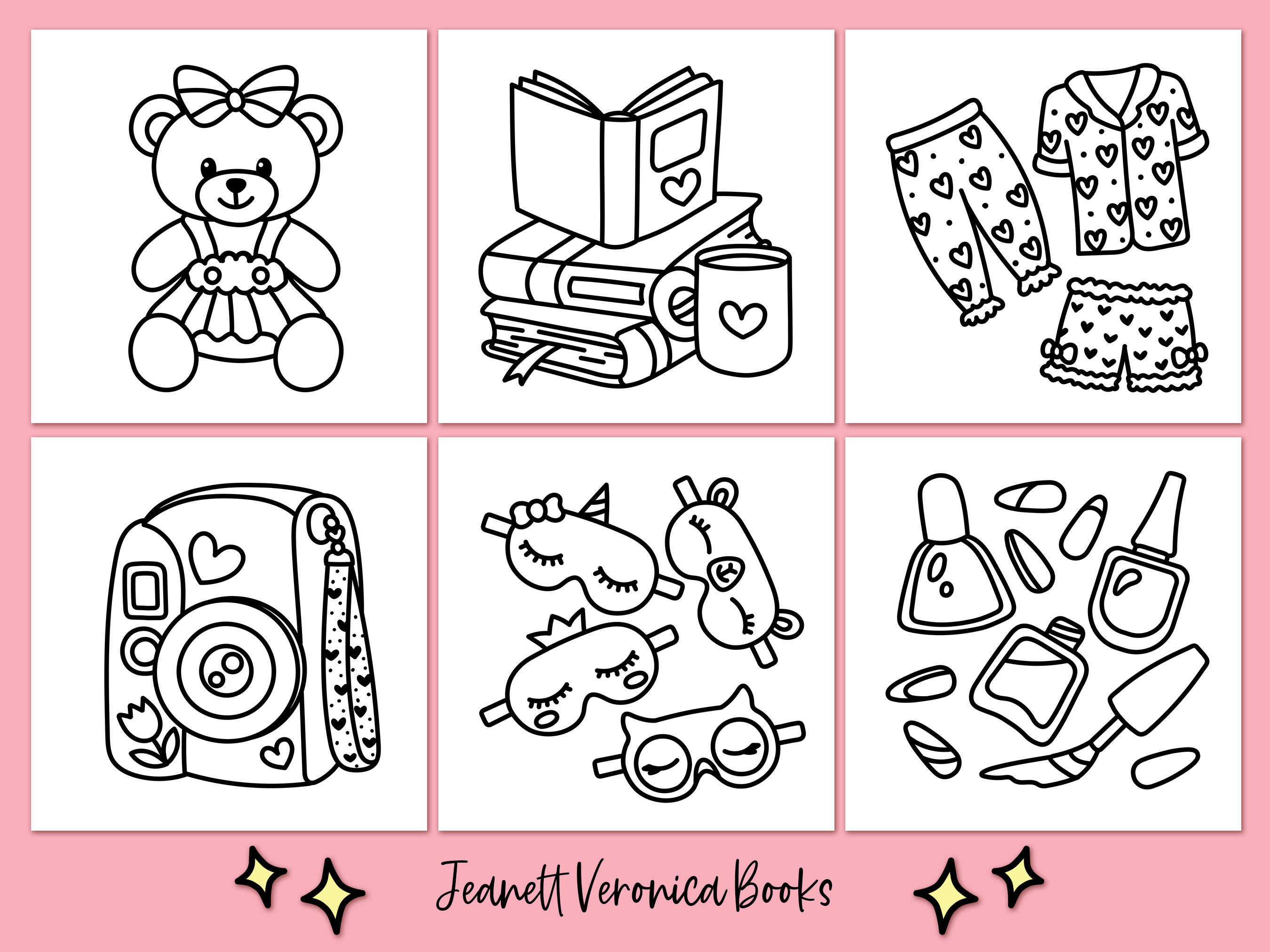 Desenhos Para Colorir Da Festa Do Pijama Para Meninas Conjunto Um 10 desenhos-para-colorir-da-festa-do-pijama-para-meninas-conjunto-um-10