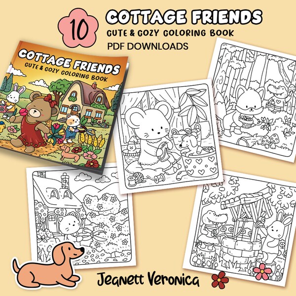 Fuzzy Hygge Coloring Book - Etsy