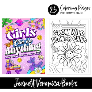 Girls Can Do Anything | Inspirational Quotes Coloring Pages for Girls and Teens | 25 Digital Coloring Pages | Instant Download PDF
