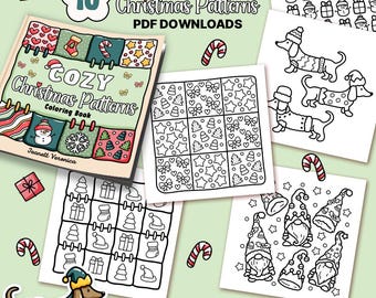Cozy Christmas Patterns Coloring Pages | Set One 10 pages | Instant Download PDF
