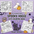 Spooky Hygge Coloring Pages |  10 Cute & Cozy Halloween Pages | Set Four | Instant Download PDF