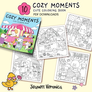 Cozy Moments Coloring Pages | Set Three 10 pages | Instant Download PDF
