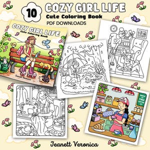 Cozy Girl Life Coloring Pages | Set Two 10 pages | Instant Download PDF