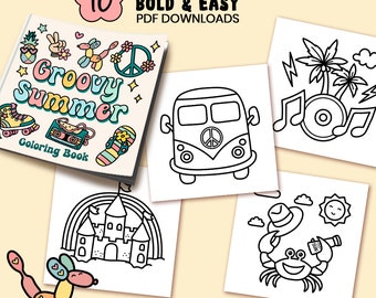 Pode incluir: Um conjunto de 10 páginas para colorir de verão groovy com uma variedade de desenhos divertidos e fáceis, incluindo um ônibus VW, um castelo de areia, um caranguejo e uma palmeira. As páginas são perfeitas para crianças de todas as idades e certamente farão qualquer um sorrir.