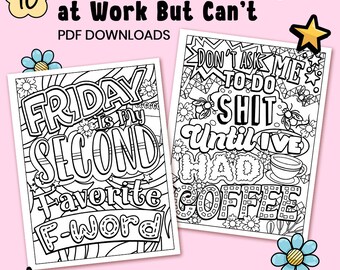 Funny Swear Word Coloring Pages: Things I Want To Say At Work (PDF)