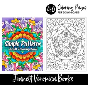 Simple Patterns | Easy, Mandala Inspired Mindful Patterns | 40 Digital Coloring Pages | Instant Download PDF