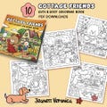 Cottage Friends Coloring Pages | Set Four 10 pages | Instant Download PDF