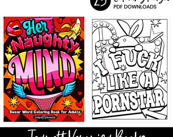 Her Naughty Mind | Swear Word Coloring Book With Dirty Quotes| Bad Word Coloring Pages | 25 Digital Coloring Pages | Instant Download PDF